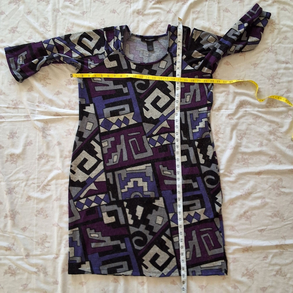 Ashley Stewart Purple Gray and black Dress Plus Size 18 . - Picture 4 of 10